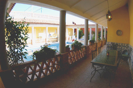 the pool at night